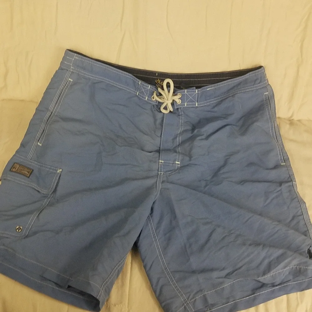 Polo Ralph Lauren‎ Mens XL Blue Swim Trunks Cargo Pocket Mesh Lined Board Shorts